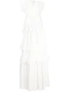 Acler Ascot Ruffled Strapless Gown In White