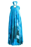 Acler Askham Print Gown In Blue