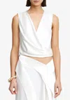Acler Asney V-neck Satin Top In White