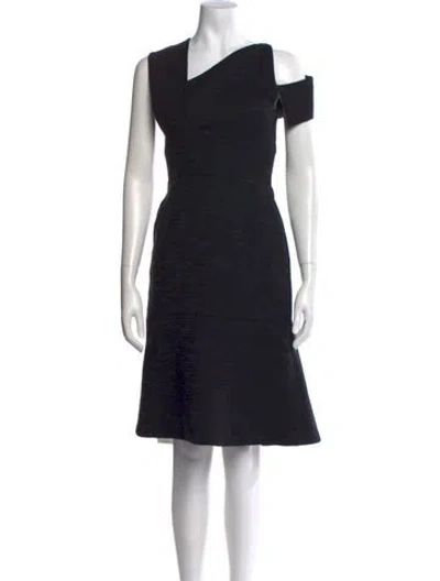 Pre-owned Acler Asymmetrical Knee-length Dress In Black
