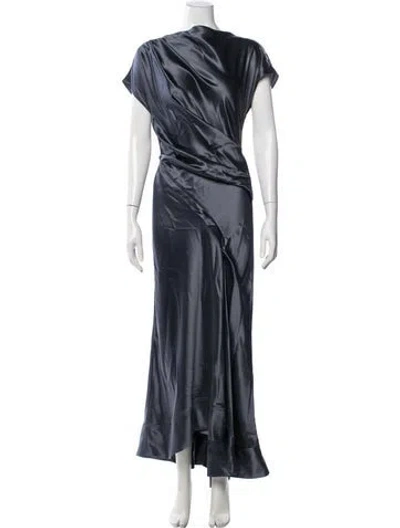 Pre-owned Acler Asymmetrical Long Dress In Blue