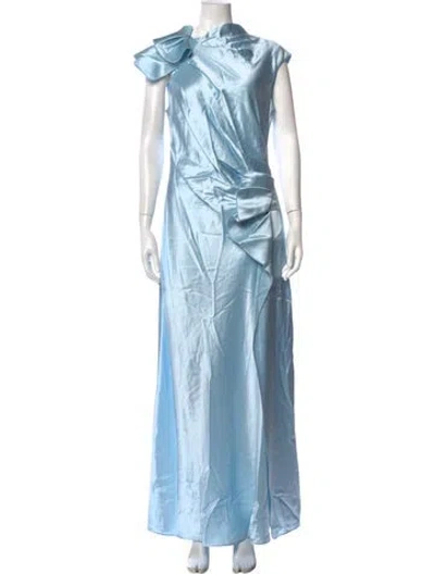 Pre-owned Acler Asymmetrical Long Dress In Blue