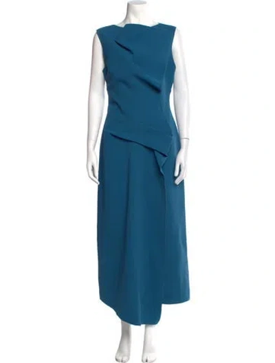 Pre-owned Acler Asymmetrical Long Dress In Blue