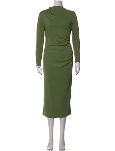 Pre-owned Acler Asymmetrical Midi Length Dress In Green