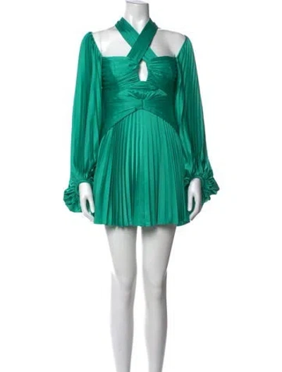 Pre-owned Acler Asymmetrical Mini Dress In Green