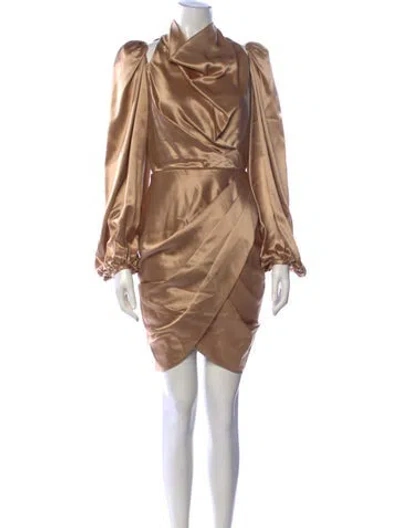 Pre-owned Acler Asymmetrical Mini Dress In Neutrals