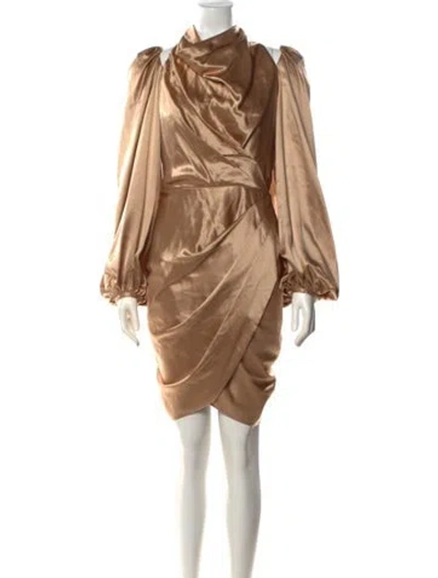 Pre-owned Acler Asymmetrical Mini Dress In Neutrals