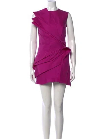 Pre-owned Acler Asymmetrical Mini Dress In Purple