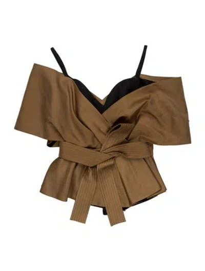 Pre-owned Acler Asymmetrical Sleeveless Top In Brown