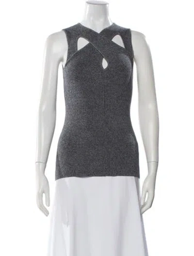 Pre-owned Acler Asymmetrical Sleeveless Top In Gray