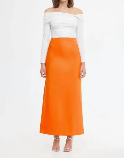 Acler Balderstone Maxi Skirt In Neon Tangerine In Orange