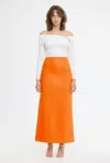 Acler Balderstone Maxi Skirt In Neon Tangerine In Orange