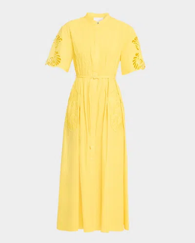 Acler Balwest Embroidered Maxi Dress In Yellow