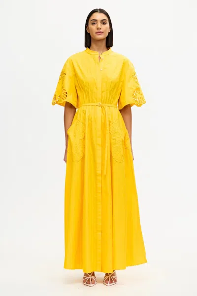 Acler Balwest Maxi Dress In Yellow
