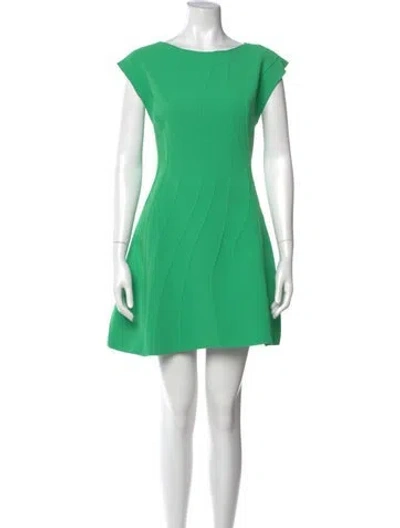 Pre-owned Acler Bateau Neckline Mini Dress In Green