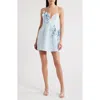 Acler Bilston Floral-embellished Mini Dress In Blue
