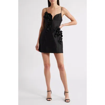 Acler Bilston Petal Minidress In Black