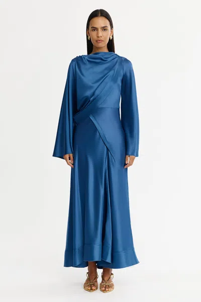 Acler Blaina Midi Dress In Blue