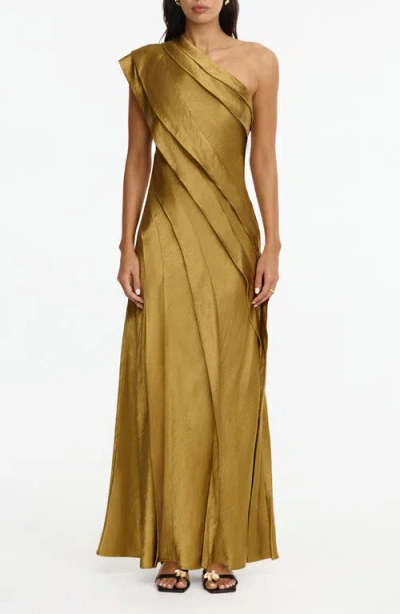Acler Blenfleet One-shoulder Gown In Gold