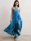 Acler Askham Print Gown In Blue