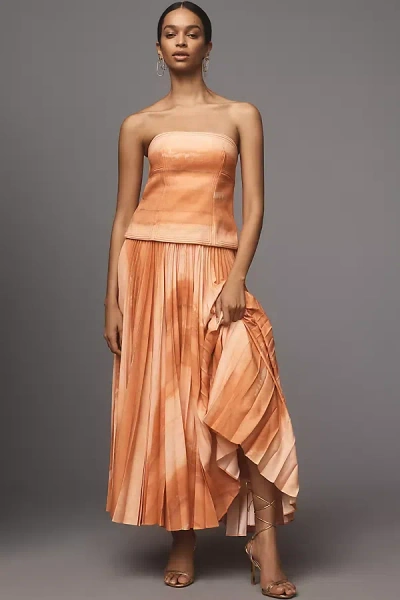acler clarke orange dress INTERMIX Acler Clarke Draped Crepe Mini Dress