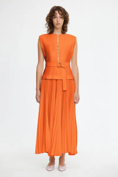 Acler Brindley Midi Dress In Orange