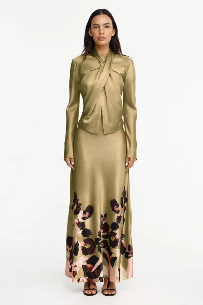 Acler Brosa Maxi Skirt In Green