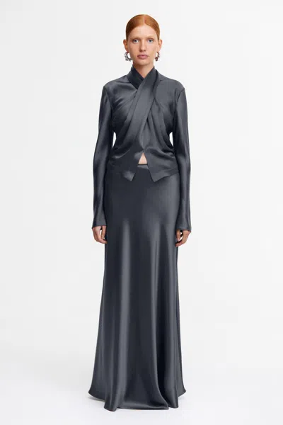 Acler Brosa Maxi Skirt In Gray