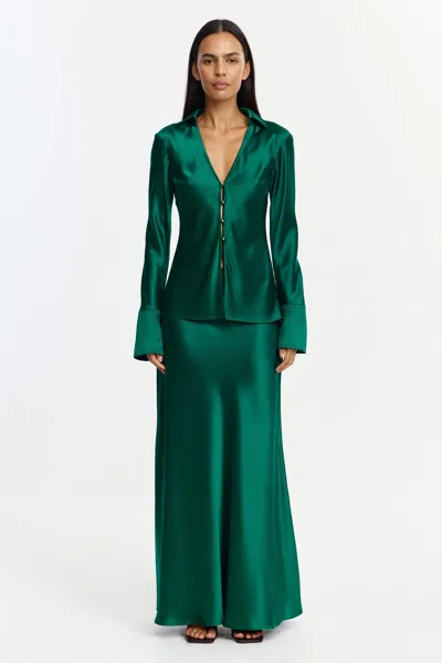 Acler Brosa Maxi Skirt In Green