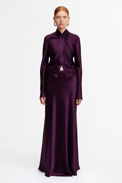 Acler Brosa Maxi Skirt In Purple