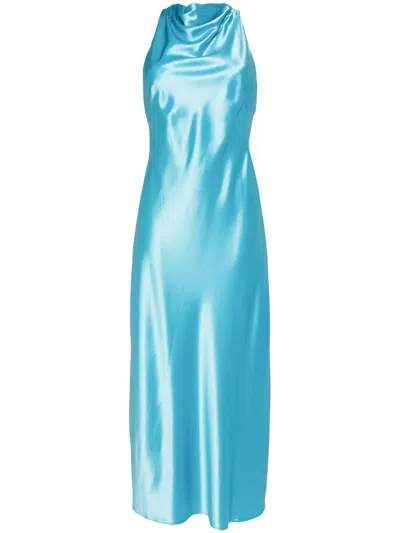 Acler Criss-cross Long Dress In Blue