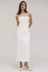 Acler Castleford 3d Floral Column Midi Dress In White