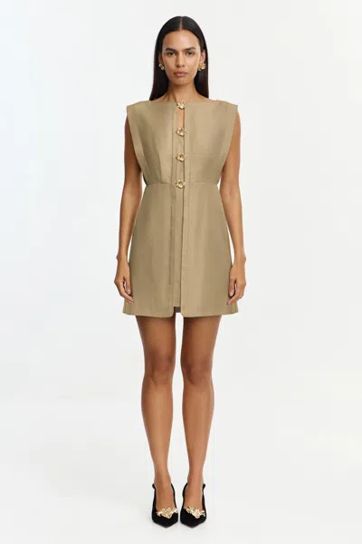 Acler Cindill Mini Dress In Neutral
