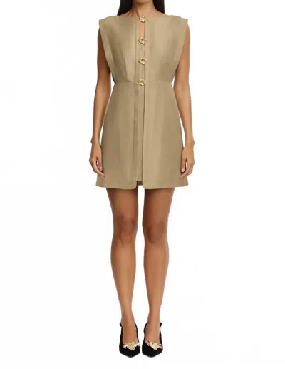 Acler Cindill Mini Dress In Walnut In Neutral