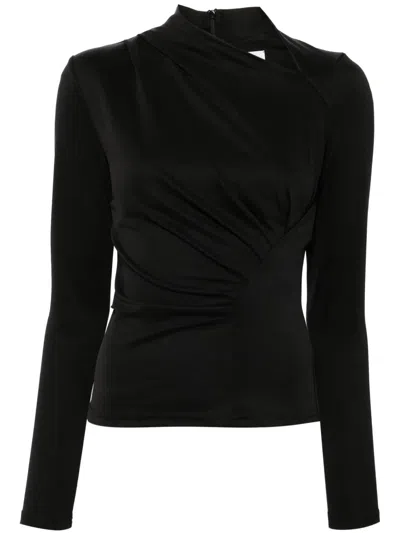 Acler Draped Longsleeve Blouse In Black