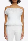 Acler Clements Strapless Frilled Top In White