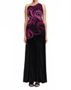Acler Cliffhill Gown In Black Iris In Black