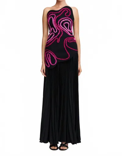 Acler Cliffhill Gown In Black Iris