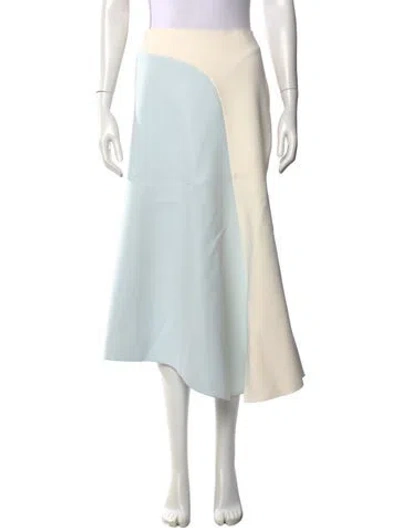Pre-owned Acler Colorblock Pattern Midi Length Skirt In Blue