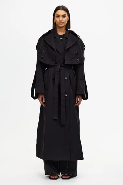 Acler Conford Trench In Black