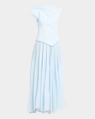 Acler Cornmore Draped Midi Dress In Blue
