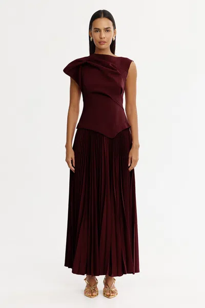 Acler Cornmore Midi Dress In Brown