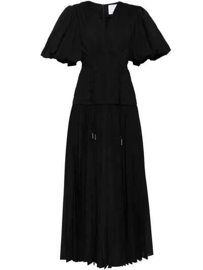 Acler Cotton Long-dress In Schwarz