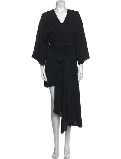 Pre-owned Acler Cowl Neck Long Dress In Black