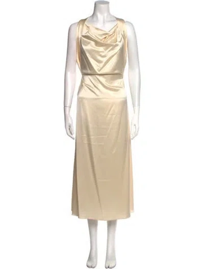 Pre-owned Acler Cowl Neck Long Dress In Neutral