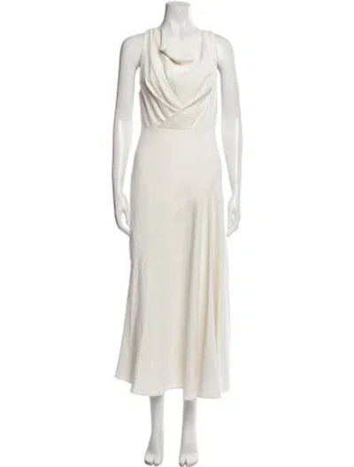 Pre-owned Acler Cowl Neck Long Dress In Neutral