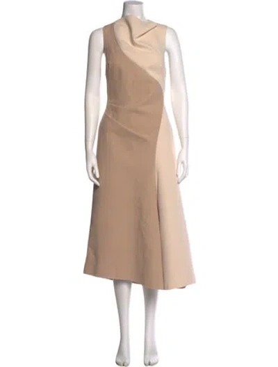 Pre-owned Acler Cowl Neck Long Dress In Neutral