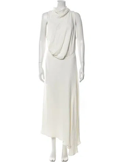 Pre-owned Acler Cowl Neck Long Dress In Neutrals