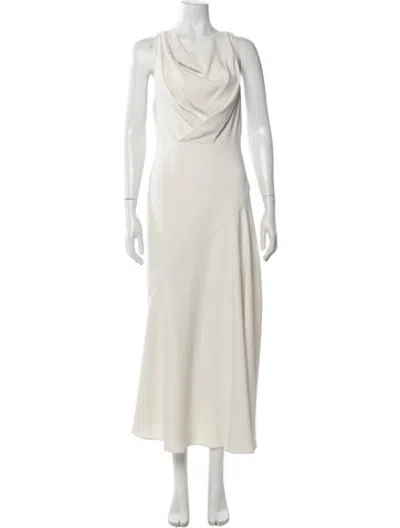 Pre-owned Acler Cowl Neck Long Dress In Neutrals