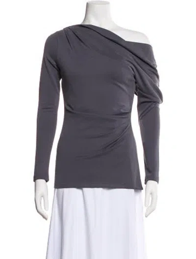 Pre-owned Acler Cowl Neck Long Sleeve Top W/ Tags In Gray